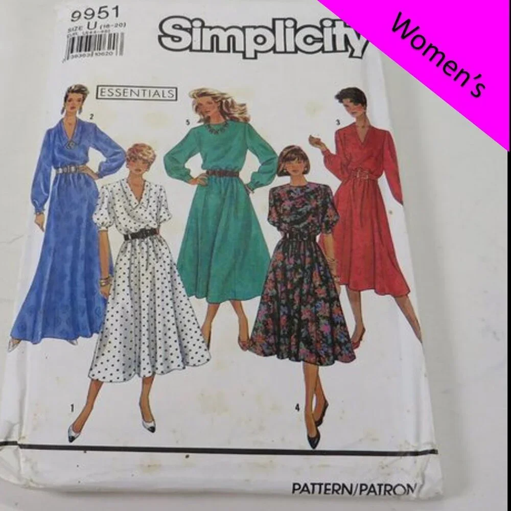 Simplicity 9951 clothing pattern Dress UNCUT 16-20
